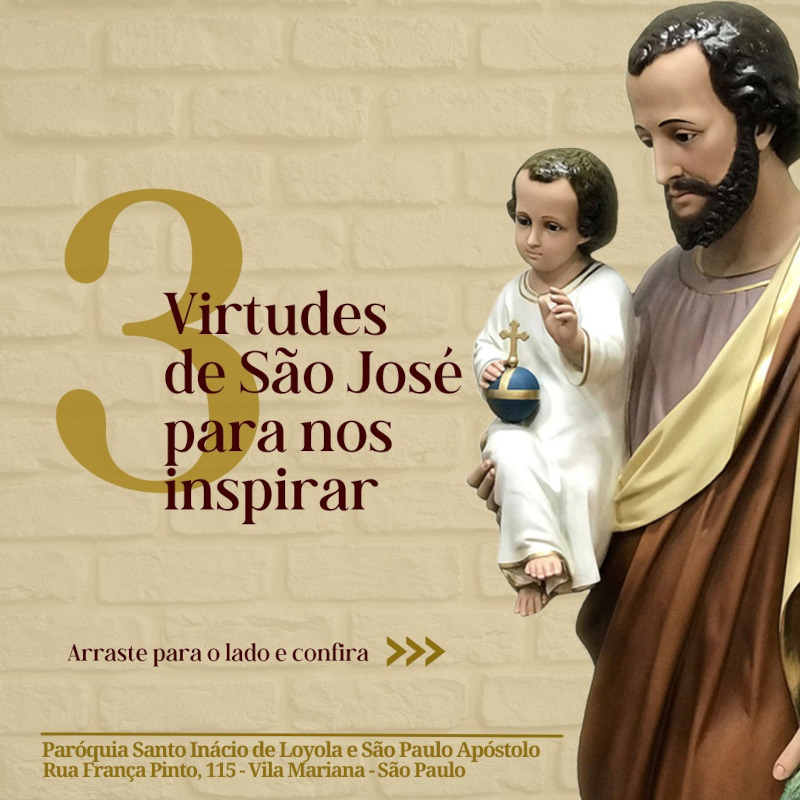 TRÍDUO A SÃO JOSÉ | Hoje iniciamos o tríduo de São José, nas missas das 7h30, 12h e 18h. Participe conosco!